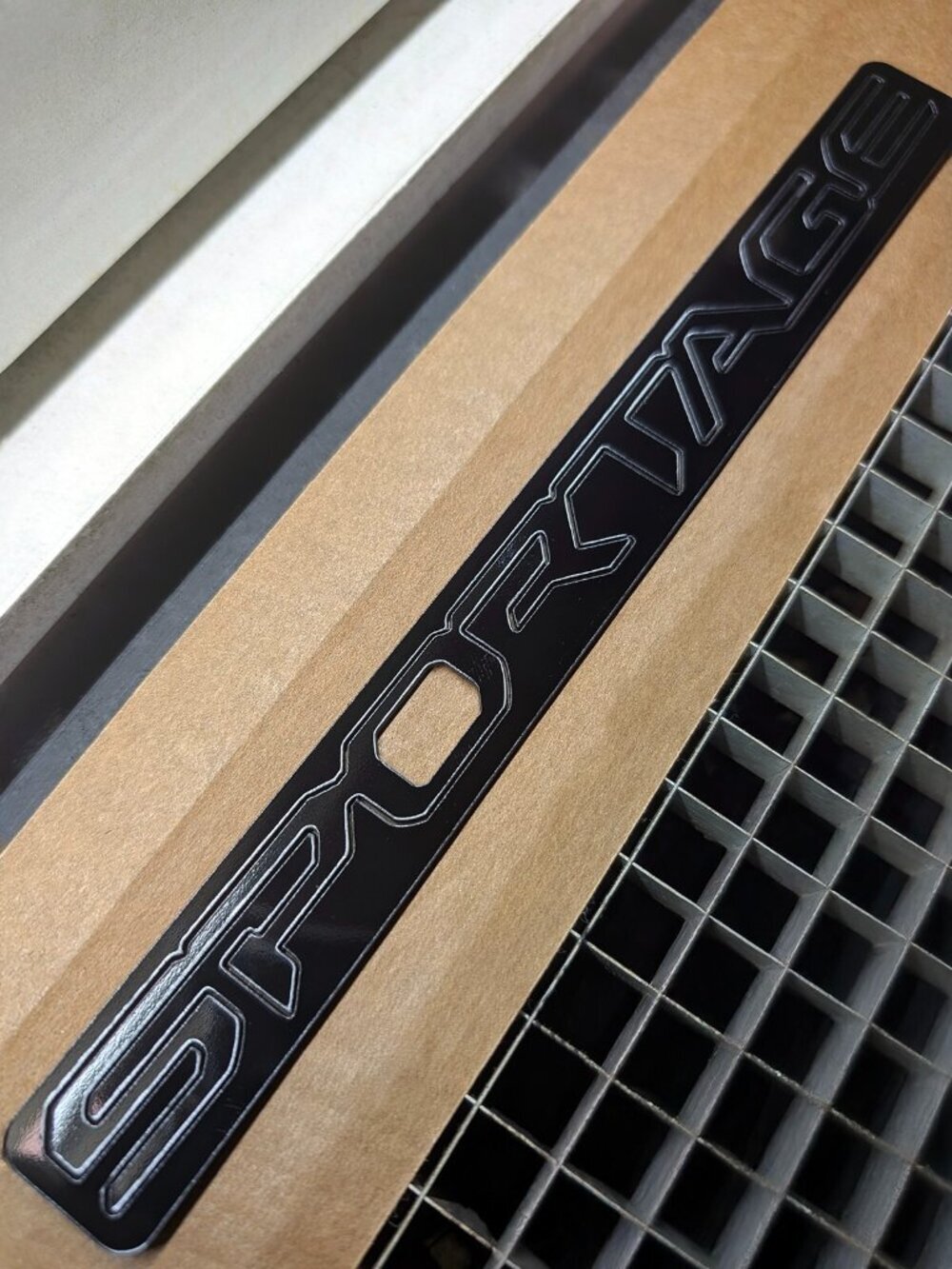"Sportage" Letters Plastic Overlay in Matte Black 1 pc